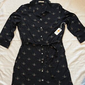 Marine Layer Black Patterned Dress